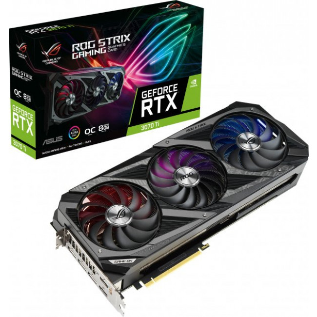 Видеокарта Asus PCI-Ex GeForce RTX 3070 Ti ROG Strix Gaming OC 8GB [ROG-STRIX-RTX3070TI-O8G-GAMING]