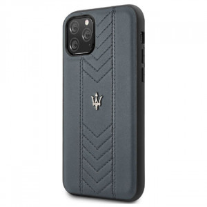 Чехол Maserati Leather Hard Case Genuine Quilted Pattern for iPhone 11 Pro - Navy 