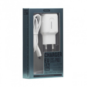 Сетевое ЗУ адаптер Remax RP-U22 2USB 2.4A EU White