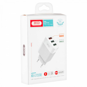 Сетевое ЗУ адаптер XO L72 30W (18W/1USB + 2.4A/2 USB)
