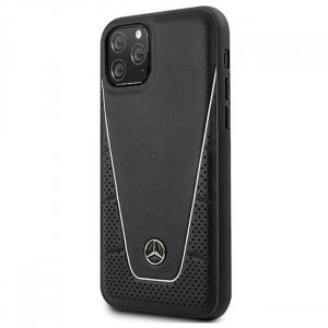 Чехол Mercedes Benz Leather Hard Case Quilted and Smooth for iPhone 11 Pro Max - Black