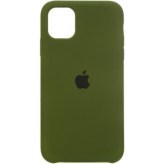 Чехол Apple iPhone 11 Silicone Сase - Black Green (Original copy)