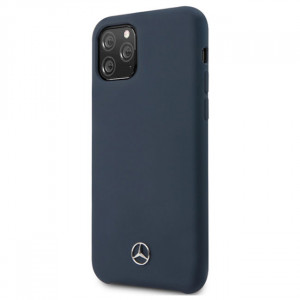 Чехол Mercedes Benz Liquid Silicone for iPhone 11 Pro - Navy