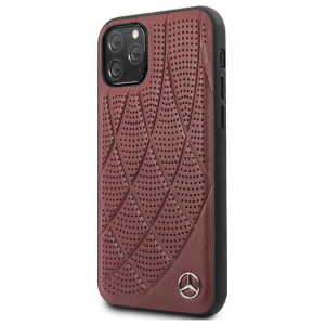 Чехол Mercedes Benz Leather Hard Case Quilted Perforated for iPhone 11 Pro - Burgundy