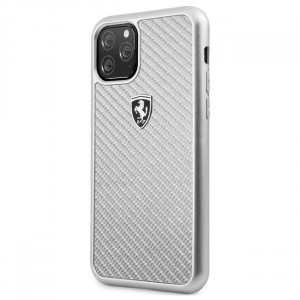 Чехол Ferrari Carbon Hard Case Heritage for iPhone 11 Pro - Silver