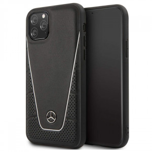 Чехол Mercedes Benz Leather Hard Case Quilted and Smooth for iPhone 11 Pro - Black