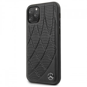 Чехол Mercedes Benz Leather Hard Case Quilted Perforated for iPhone 11 Pro - Black