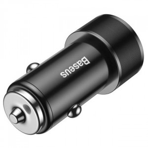 Автомобильное ЗУ Baseus Small Screw 3.4A Dual-USB Car Charger Black (CAXLD-C01)