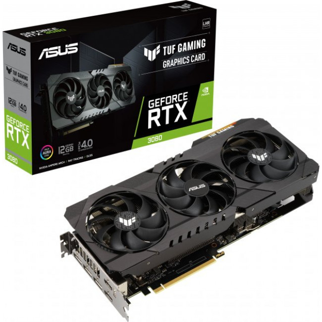 Видеокарта Asus PCI-Ex GeForce RTX 3080 TUF Gaming LHR 12GB GDDR6X (384bit) (1710/19000) (2 x HDMI, 3 x DisplayPort) [TUF-RTX3080-12G-GAMING]