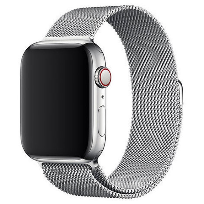 Ремешок Apple Watch 44mm Milanese Loop Silver (MTU62)
