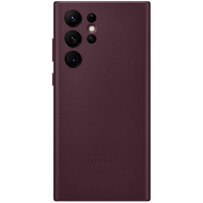 Чехол Samsung Leather Cover для смартфона Galaxy S22 Ultra (S908) Burgundy [EF-VS908LEEGRU]