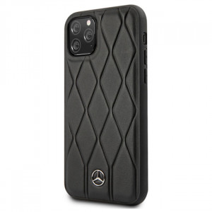 Чехол Mercedes Benz Leather Hard Case Quilted Genuine for iPhone 11 Pro Max - Black