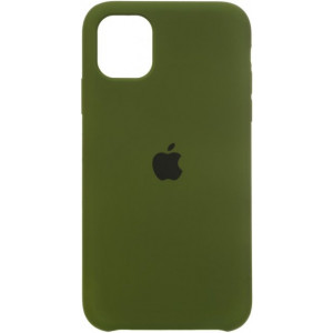 Чехол Apple iPhone 11 Silicone Сase - Black Green (Original copy)